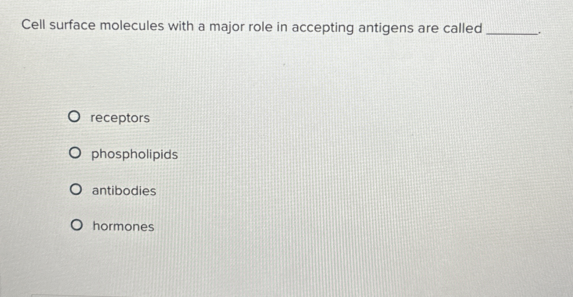 Solved Cell surface molecules with a major role in accepting