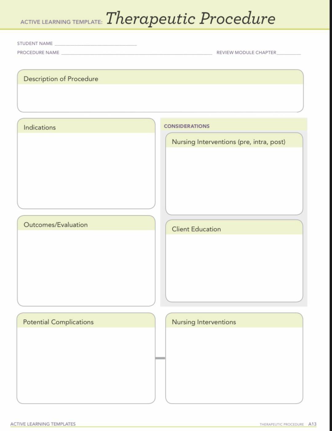 Solved ACTIVE LEARNING TEMPLATE: Therapeutic Procedure | Chegg.com
