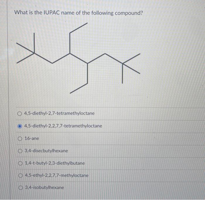 4 5 diethyl 2 2 7 7 tetramethyloctane