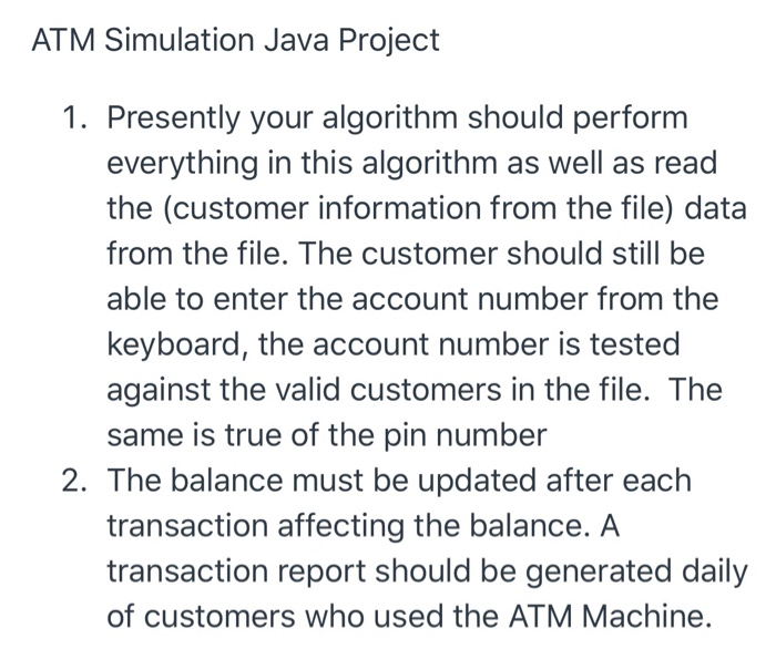 Solved Using the following algorithm, design an UML diagram | Chegg.com image.