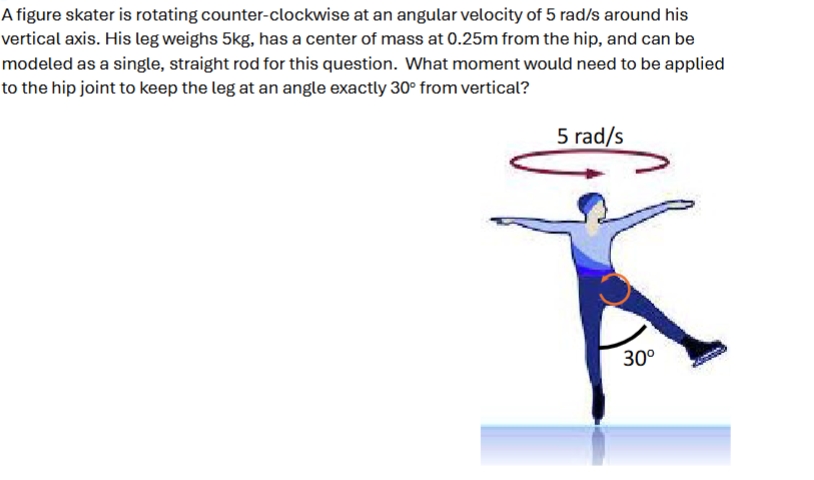Solved A figure skater is rotating counter-clockwise at an | Chegg.com