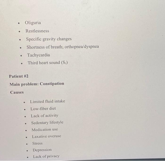 Solved For The Cause Write A 3 Part Nursing Diagnosis