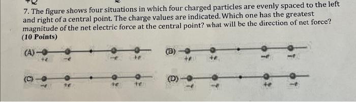 Solved 7. The figure shows four situations in which four | Chegg.com