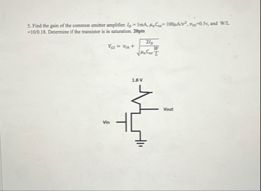 Solved Find the gain of the commoe eminter amplificr. | Chegg.com