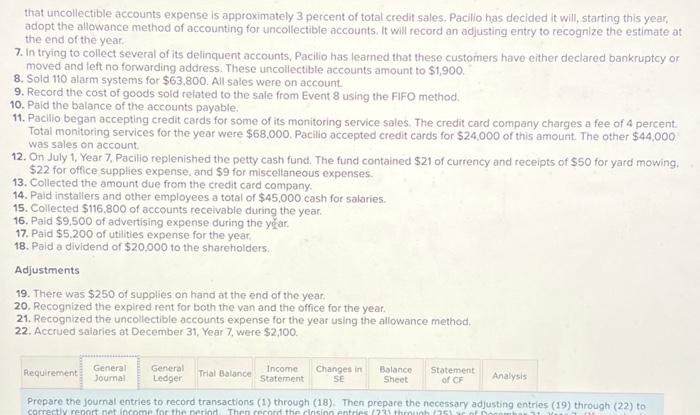 The trial balance of Pacilio Security Services, | Chegg.com