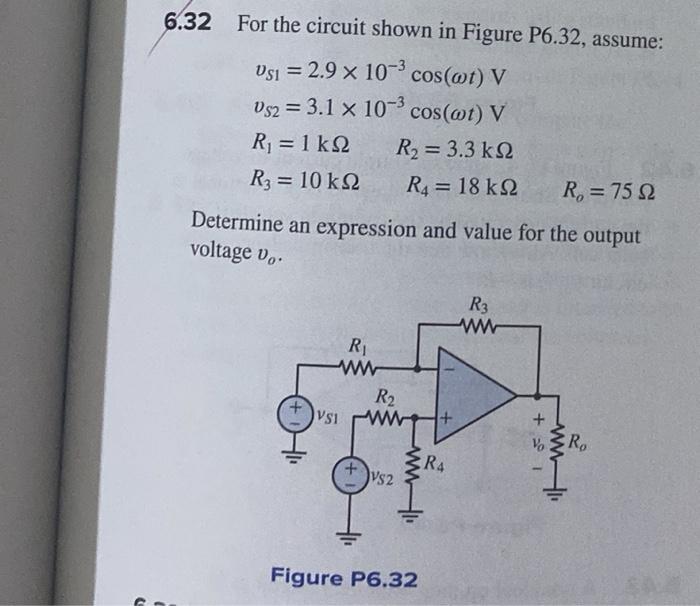Solved 6.44 Find an expression for the voltage gain vo/vs in | Chegg.com