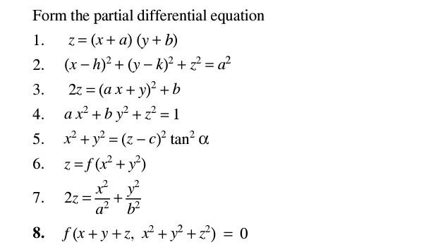 Solved Form the partial differential equation 1. | Chegg.com