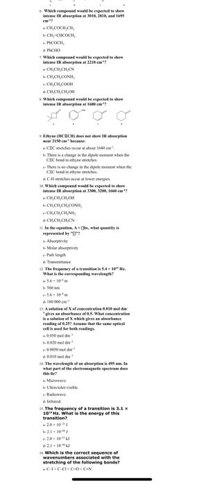 Solved Which compound would be expected to show intense IR | Chegg.com