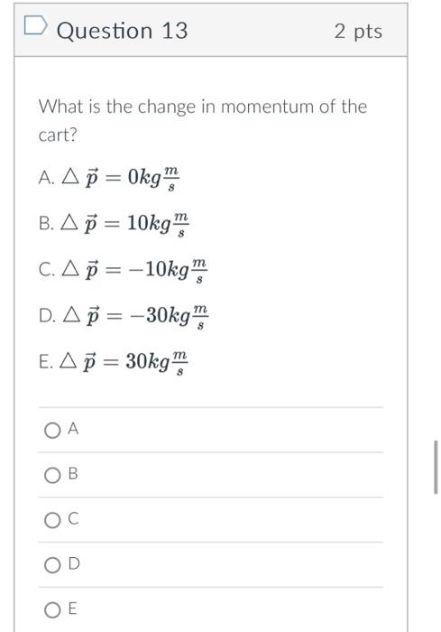 Solved Question 12 2 pts What is the final momentum of the | Chegg.com