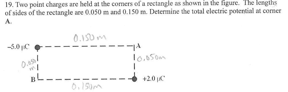 Solved Two point charges are held at the corners of a | Chegg.com