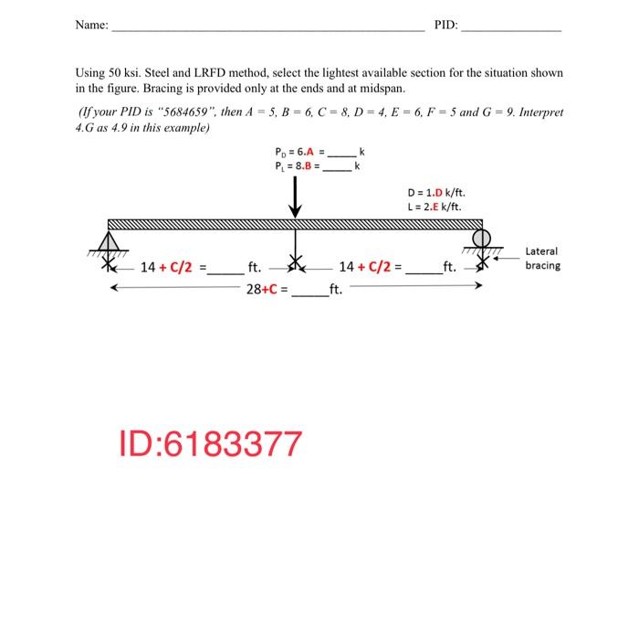 Solved Using 50ksi. Steel and LRFD method, select the | Chegg.com