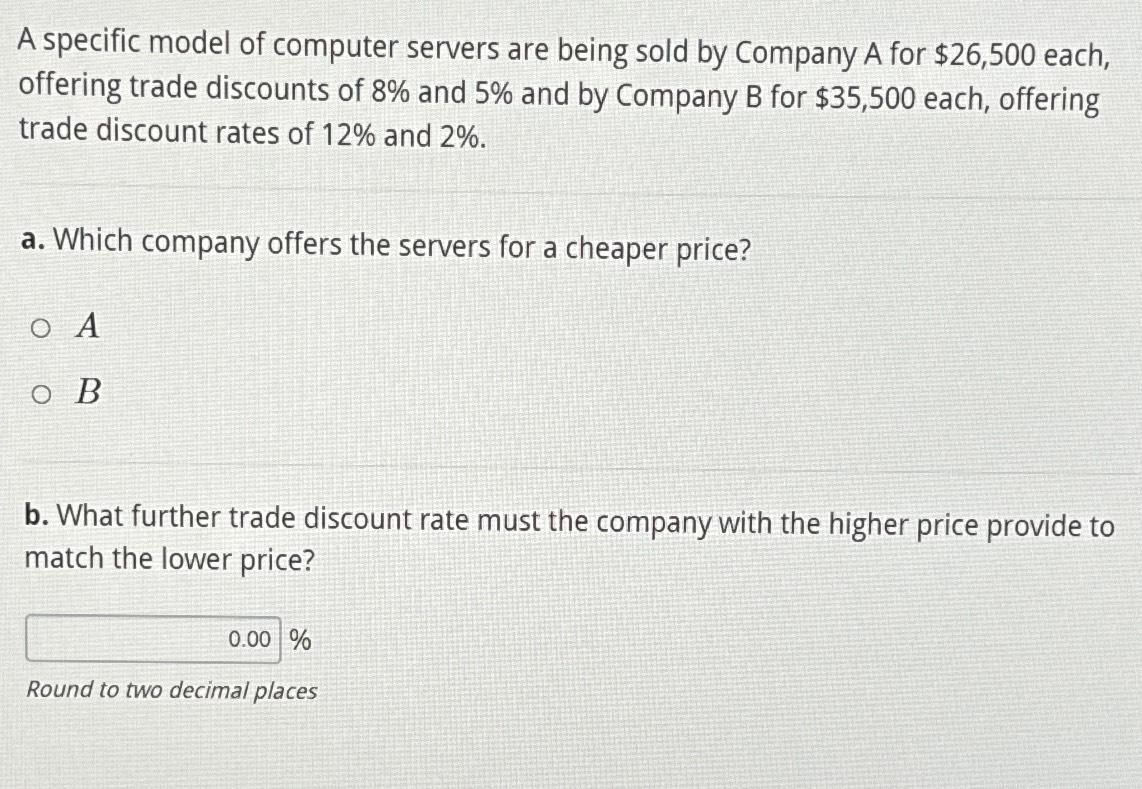 Solved A specific model of computer servers are being sold