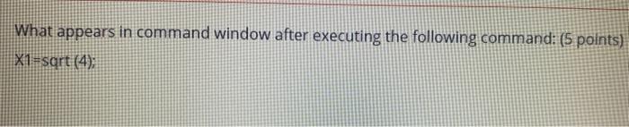 Solved What appears in command window after executing the | Chegg.com