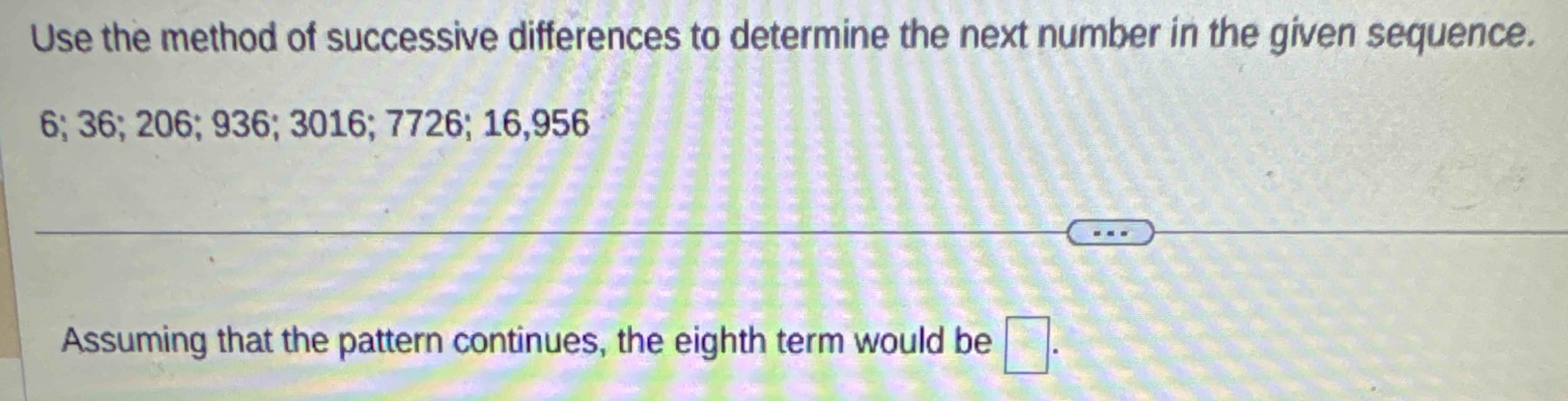 Solved Use the method of successive differences to determine | Chegg.com