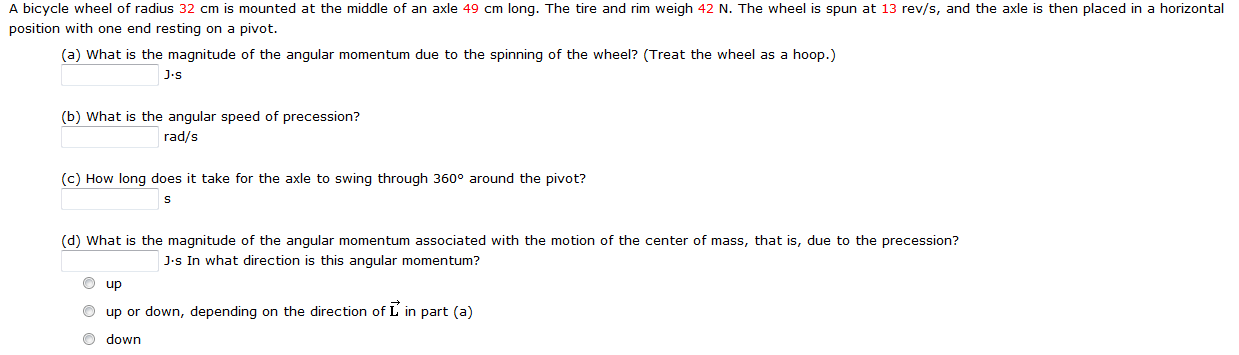 Solved A bicycle wheel of radius 32 cm is mounted at the | Chegg.com