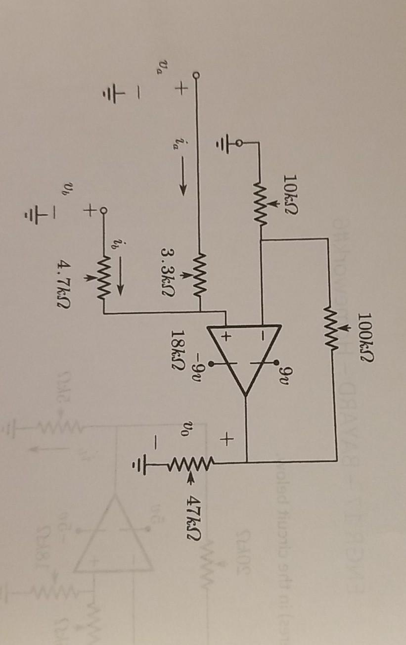 Solved op-amp is ideal. the signal voltage Va and Vb are | Chegg.com