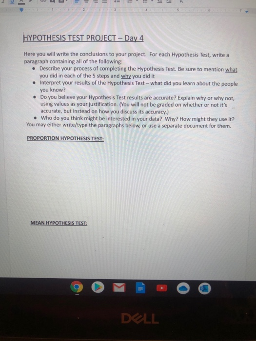 Solved HYPOTHESIS TEST PROJECT - Day 4 Here you will write | Chegg.com