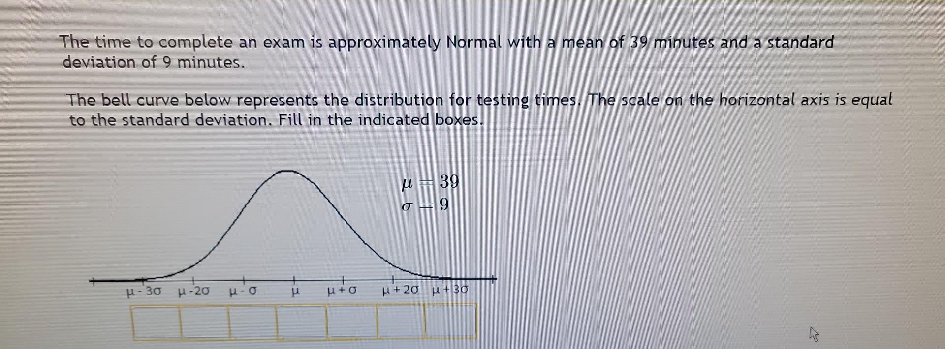Solved The time to complete an exam is approximately Normal | Chegg.com