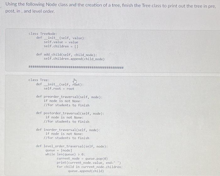 Solved Using the following Node class and the creation of a | Chegg.com