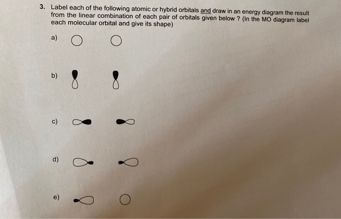 Solved 3. Label each of the following atomic or hybrid | Chegg.com