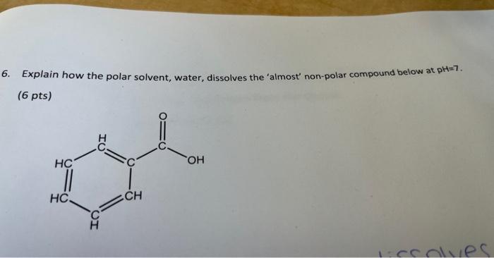Solved Explain how the polar solvent, water, dissolves the | Chegg.com