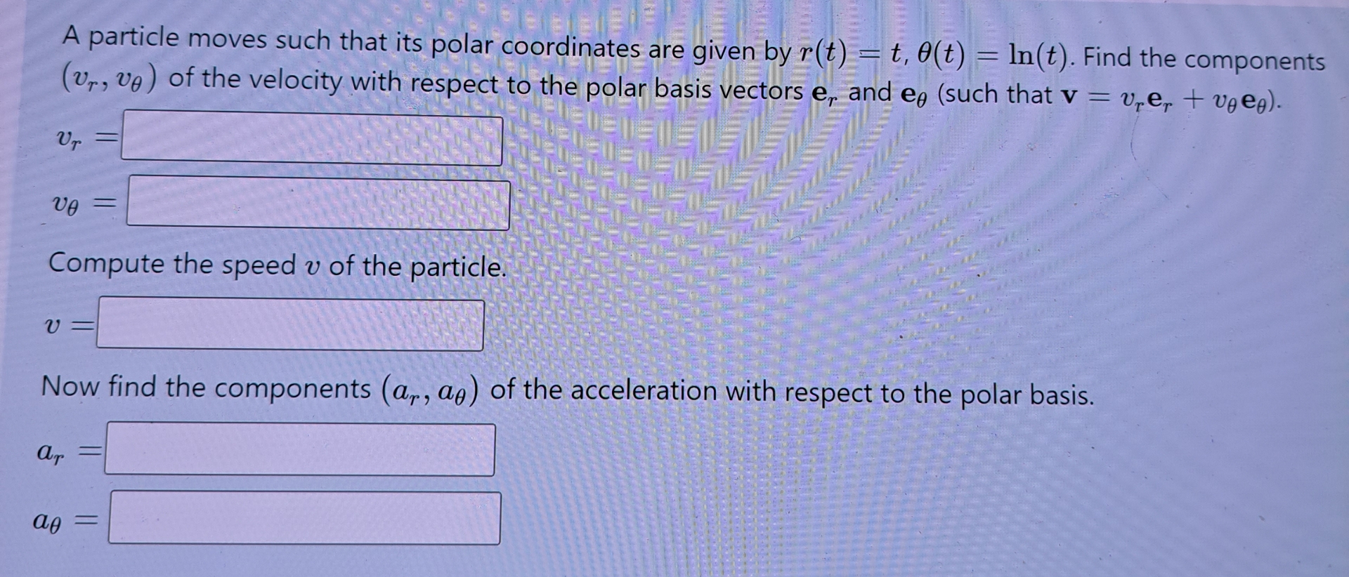 Solved A particle moves such that its polar coordinates are | Chegg.com