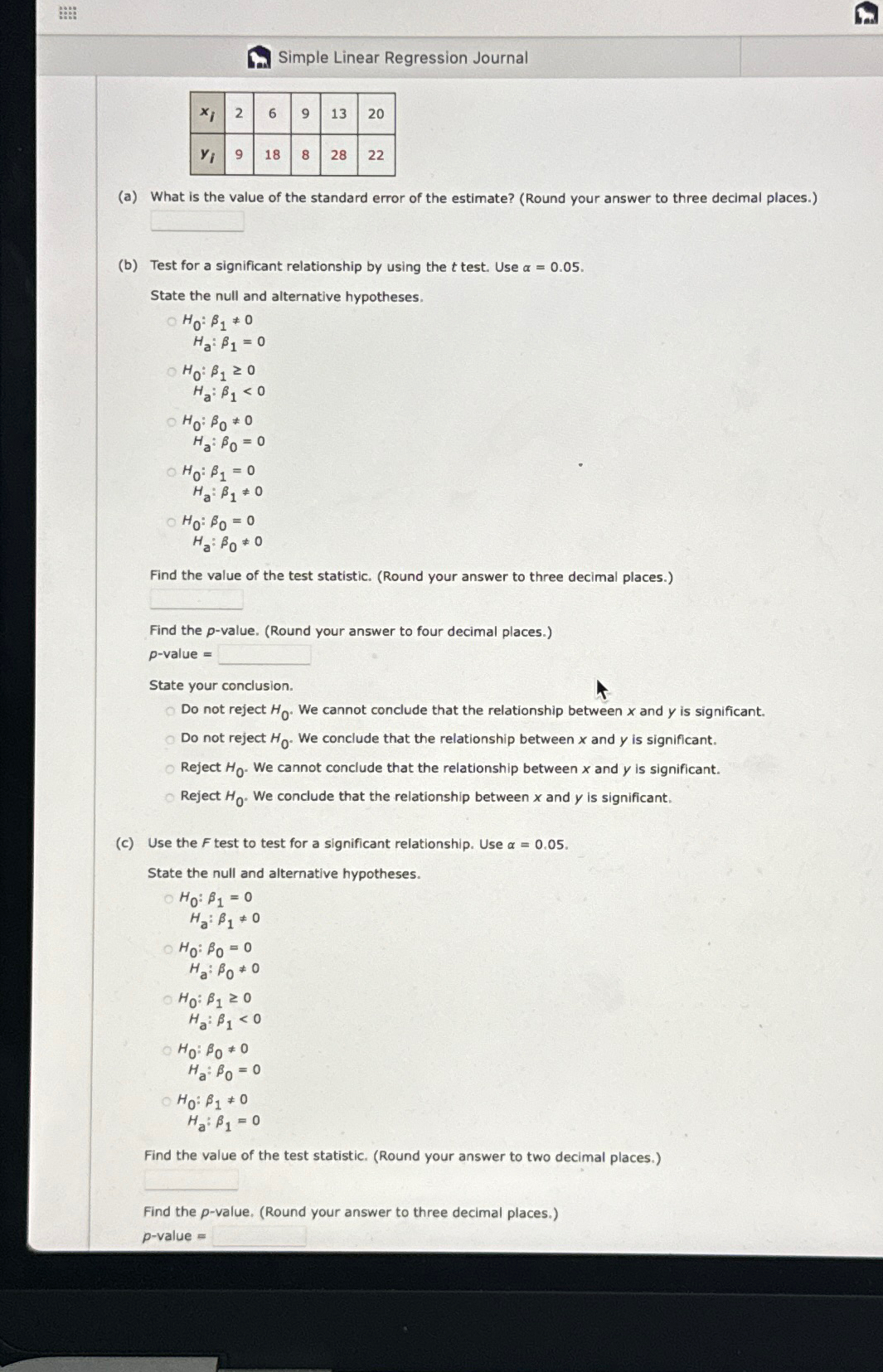 Solved Simple Linear Regression | Chegg.com