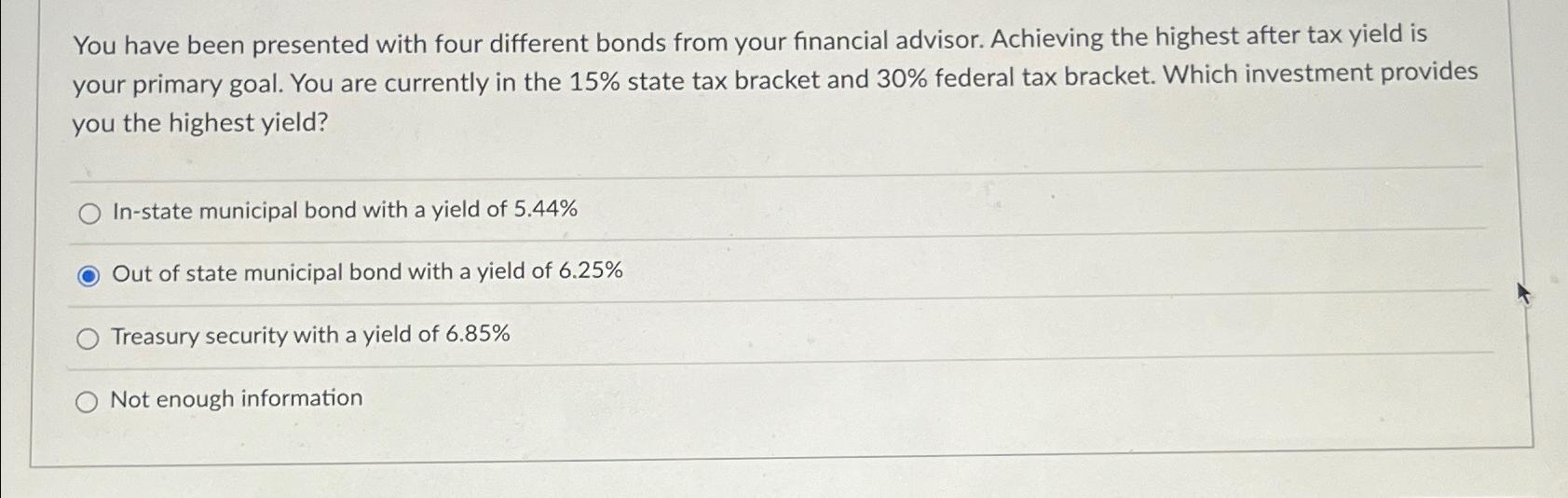 Solved You have been presented with four different bonds | Chegg.com