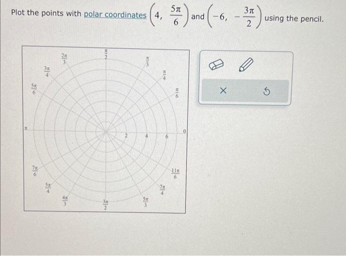 Solved Plot the points with polar coordinates (4,65π) and | Chegg.com