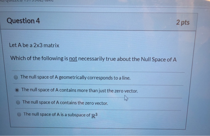 Solved Question 1 2 pts Let V be a vector space and be some | Chegg.com