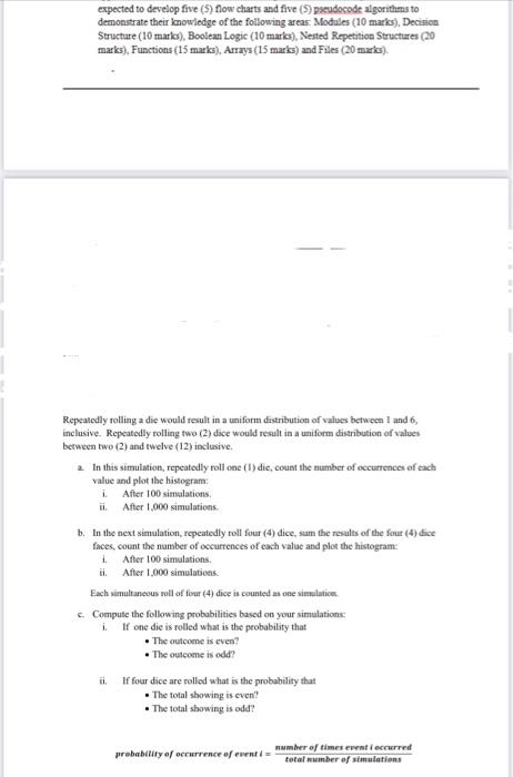 Solved expected to develop five (5) flow charts and five (5) | Chegg.com