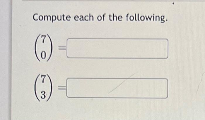 Solved Compute Each Of The Following. | Chegg.com