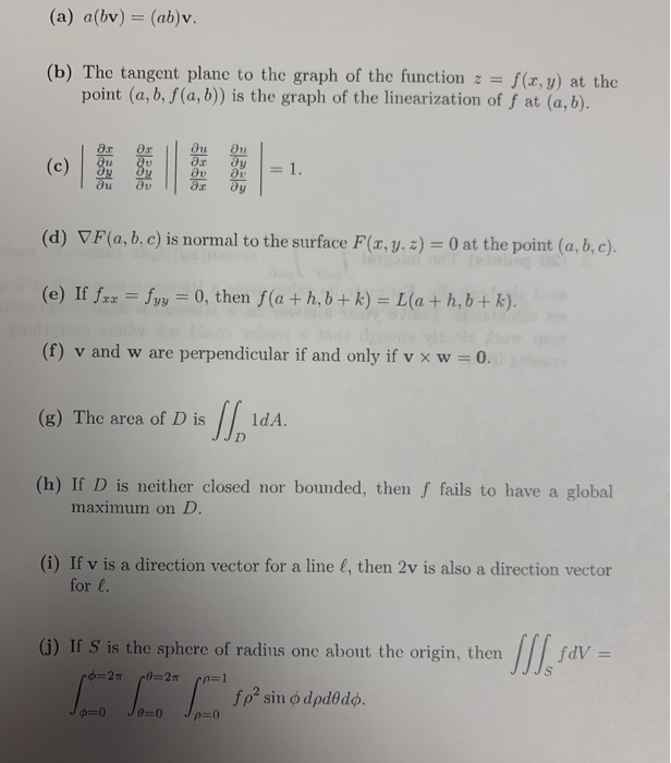 Solved A A Bv Ab V B The Tangent Plane To The Gr Chegg Com