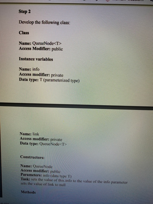 Solved Step 2 Develop The Following Class: Class Name: | Chegg.com