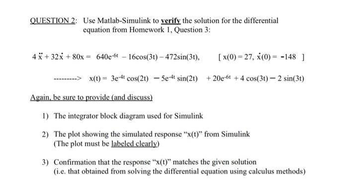 Solved QUESTION 2: Use Matlab-Simulink To Verify The | Chegg.com