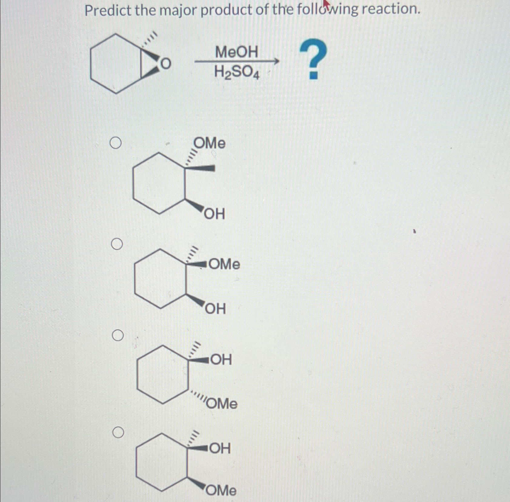 Solved Predict the major product of the following reaction. | Chegg.com