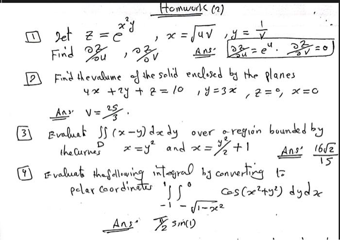 Solved 1 Operatorname Let Z E X 2 Y X Sqrt U Chegg Com