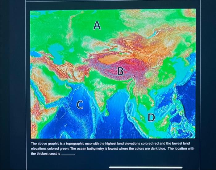 Solved A B C D The above graphic is a topographic map with | Chegg.com