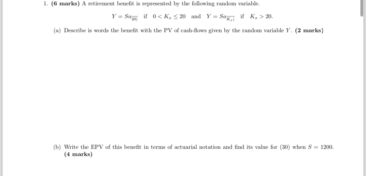 Solved Hurry up please( 6 ﻿marks) ﻿A retirement benefit is | Chegg.com