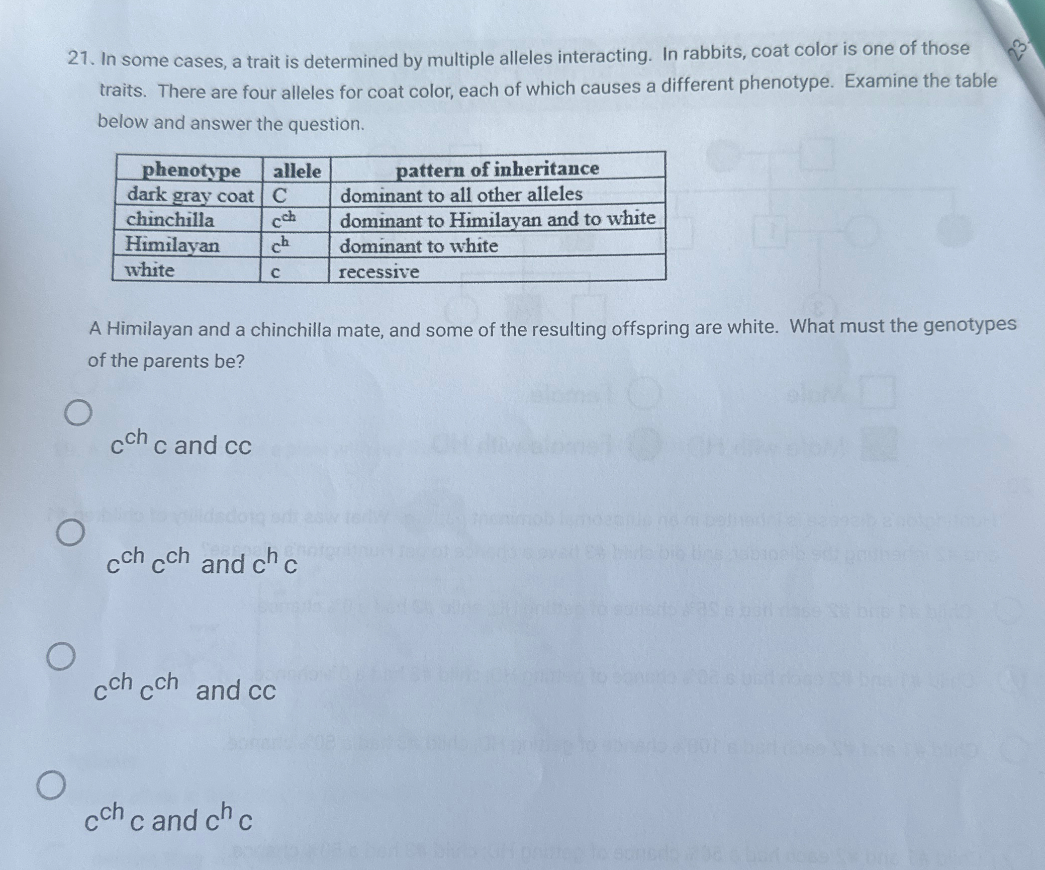 Solved In some cases, a trait is determined by multiple | Chegg.com