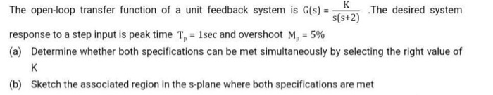 Solved The open-loop transfer function of a unit feedback | Chegg.com