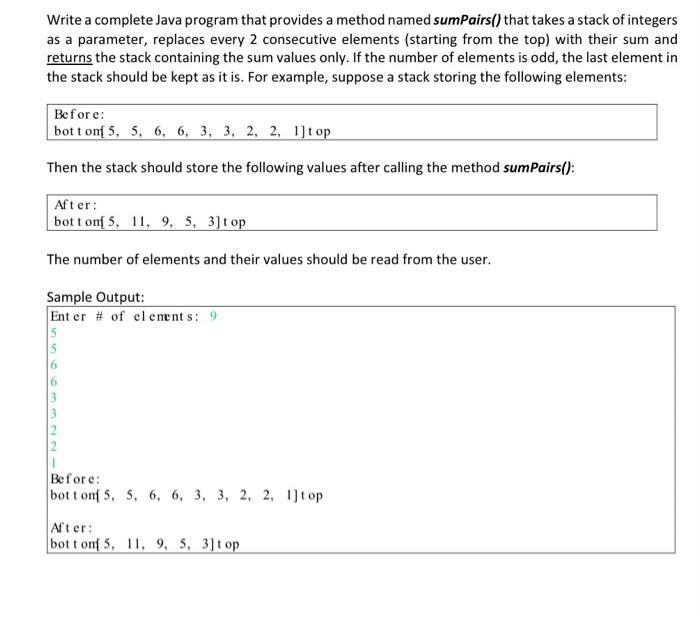 Solved Write a complete Java program that provides a method | Chegg.com