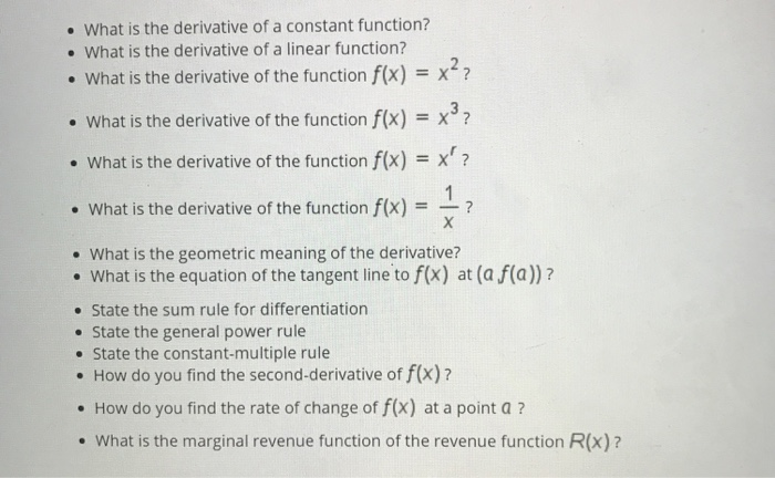 the derivative of constant function is