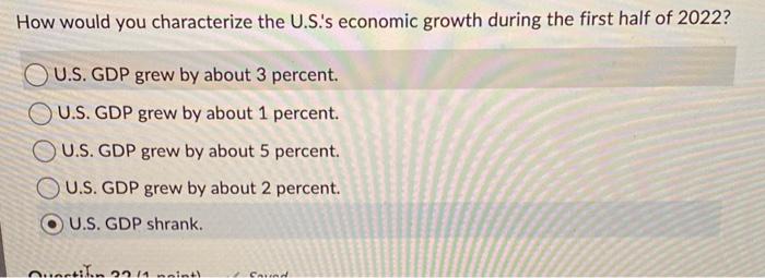 Solved How Would You Characterize The U.S.'s Economic Growth | Chegg.com