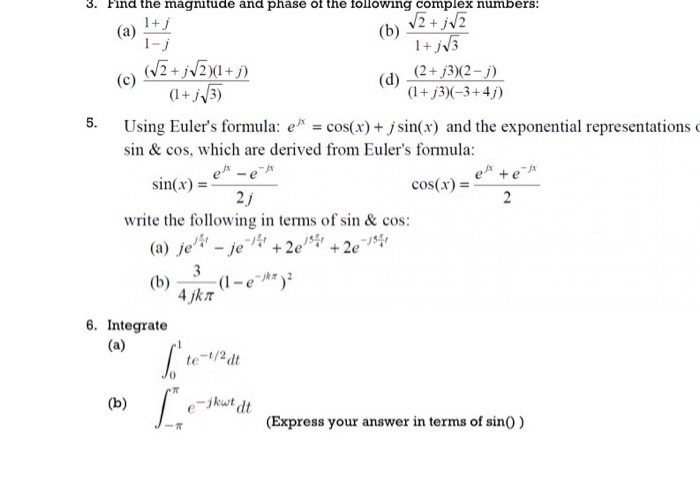 Solved 1+ ] 3. Find the magnitude and phase of the following | Chegg.com