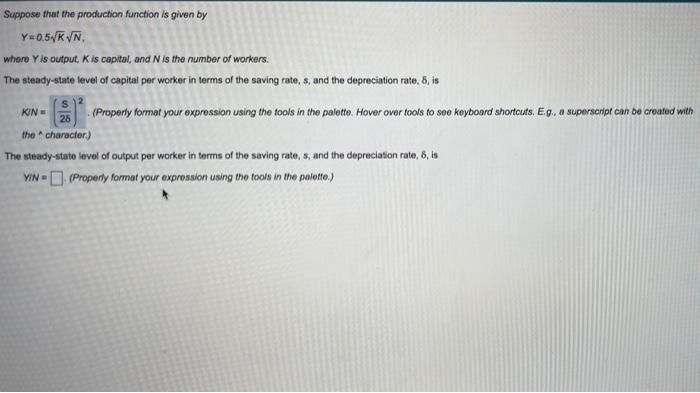 Solved Suppose that the production function is given by | Chegg.com