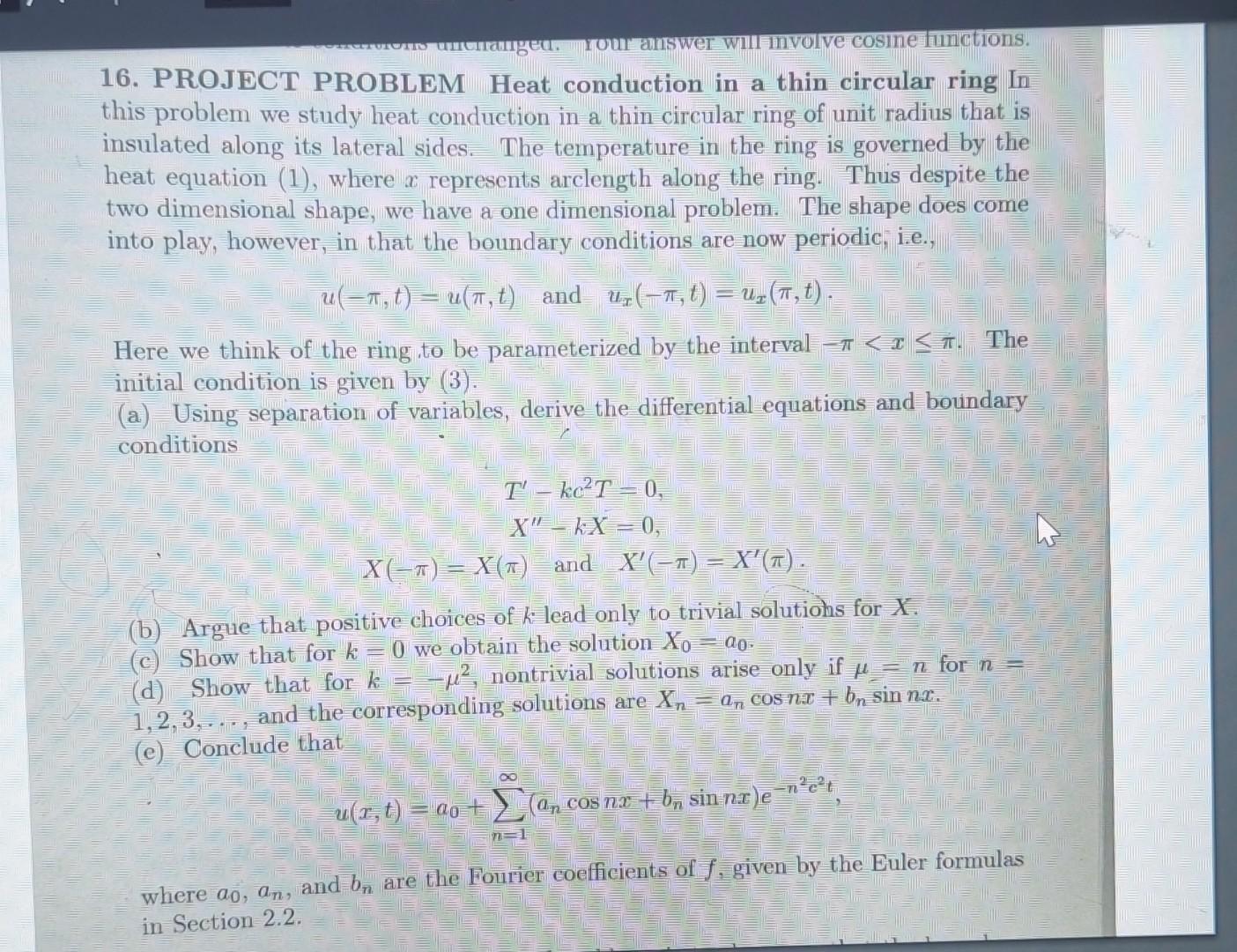 Solved 16. PROJECT PROBLEM Heat Conduction In A Thin | Chegg.com