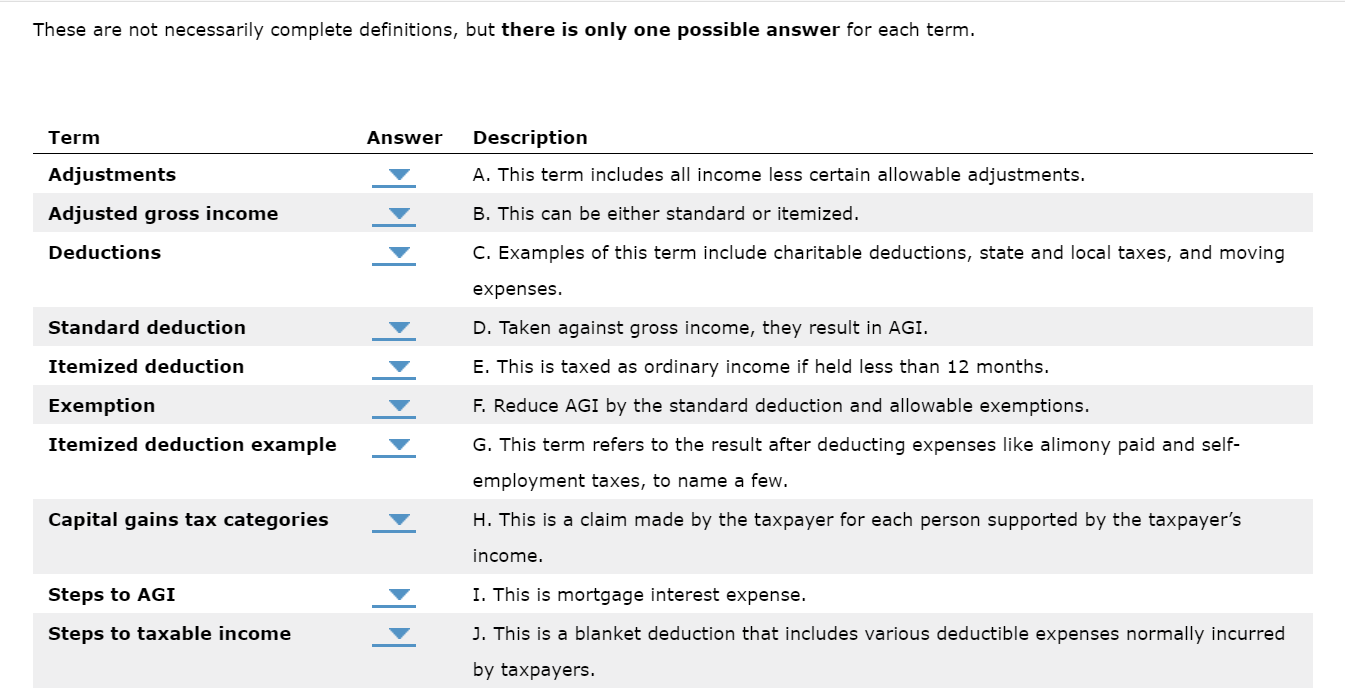 Solved These are not necessarily complete definitions, but | Chegg.com