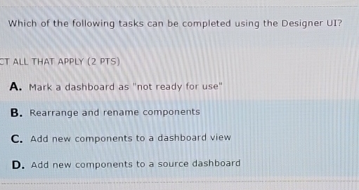 Solved Which of the following tasks can be completed using | Chegg.com