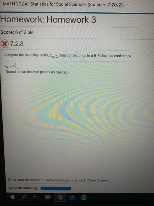 Solved MATH 202.A: Statistics for Social Sciences (Summer | Chegg.com